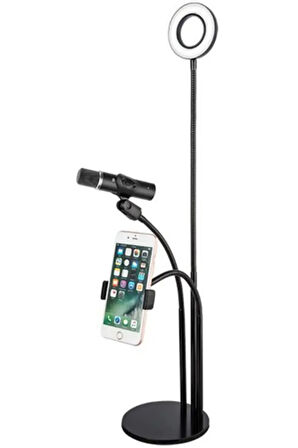 3in1 Youtube Set Cep Telefonu & Mikrofon Tutucu Ve Selfie Işığı