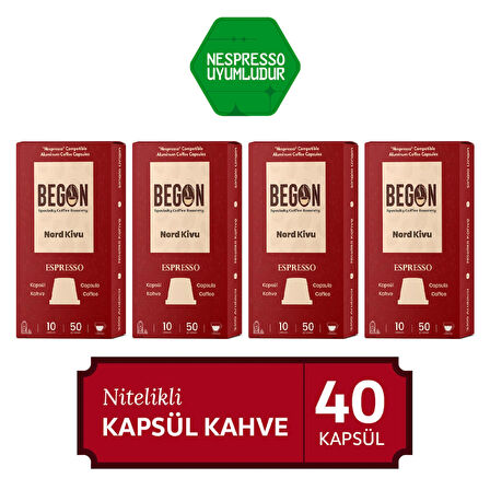  4'lü Nord Kivu Espresso Kapsül Kahve - 40 Kapsül