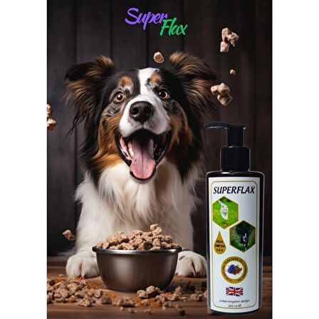 SUPER FLAX KEDİ VE KÖPEKLER İÇİN KETEN TOHUMU YAĞI YEM KATKISI 200ML