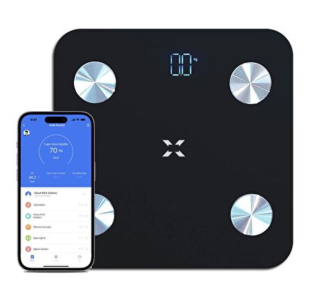 Xenon Smart Akıllı Dijital Tartı Baskül Yağ Su Kas Vücut Kitle Endeksi Kilo Ölçer Tartı Bluetooth Bağlantılı 