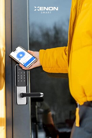 Xenon Smart Akıllı Kapı Kilidi | Parmak İzli, Şifreli, Bluetooth Gateway Uyumlu, Krom Gümüş (X8051) 