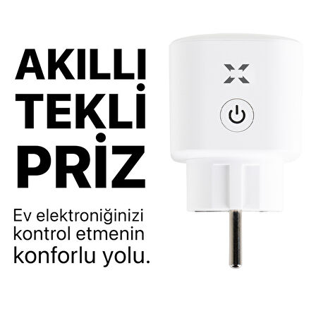 Akıllı Akım Korumalı Priz, Mobil Uygulama ile Uzaktan Kontrol Edilebilen, Zaman Ayarlı Akıllı Priz, Wi-Fi-Bluetooth, X7013