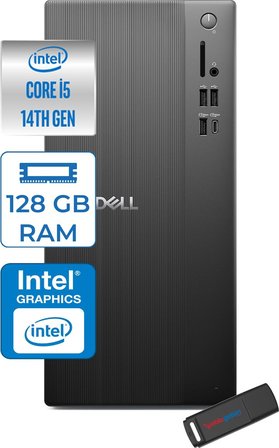 Dell Tower ECT1250 Intel Core I5 14400 128GB Ddr5 2tb SSD UHD Graphics 730 Freedos Kurumsal Masaüstü Bilgisayar ECT125014F28 + Zettausb