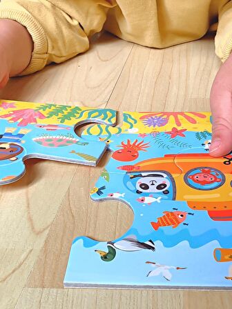 Kademeli Taşıtlar Baby Puzzle | 4 Puzzle 1 Arada | 30 Parça 18+ Ay