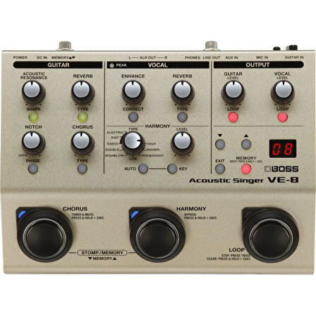 BOSS VE-8 Acoustic Singer Vokal Prosesörü