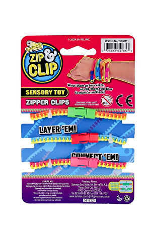Zip Clip Zipper Clips 3lü Duyusal Oyuncak Fermuarlı Bilezik Seti: Fermuarları Açıp Kapayarak Odaklanın, Rahatlayın!