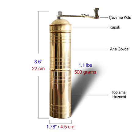 Binbir Trend Pirinç Kahve Değirmeni, Baharat Değirmeni BTB-120