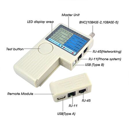 kablo tester RJ11 RJ45 USB BNC LAN ağ kablosu test cihazı