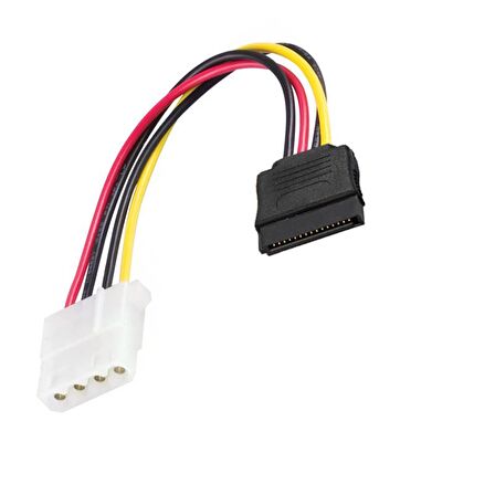 4 Pin Molex dişi to SATA 15 Pin dişi power kablo 30 cm 