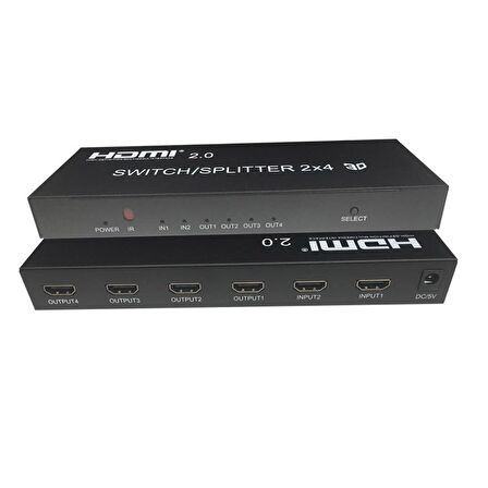 HDMI 2.0 2x4 Switcher/Splitter 4kx2k-60Hz hmı switcher-splitter