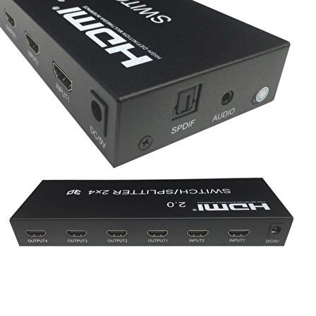 HDMI 2.0 2x4 Switcher/Splitter 4kx2k-60Hz hmı switcher-splitter