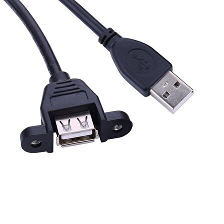 Usb 2.0 dişi erkek panel tipi montajlanabilir usb 2.0 kablo 1m