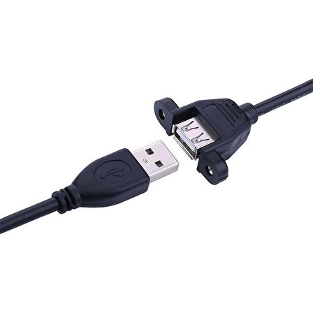 Usb 2.0 dişi erkek panel tipi montajlanabilir usb 2.0 kablo 1m