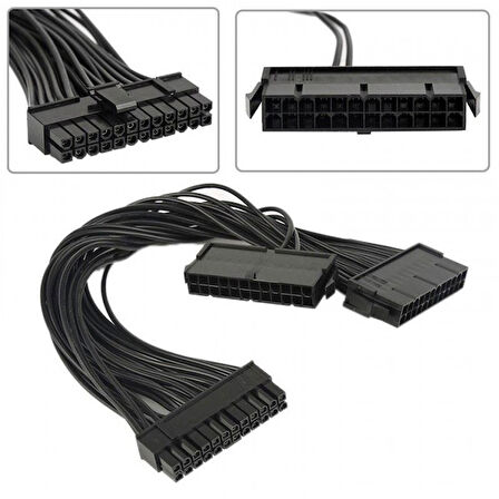 24 Pin Atx Dual Psu power supply Çoklayıcı kablo Anakart Mining Kablosu