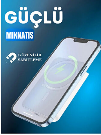 10.000 mAh MagSafe Powerbank – 15W Hızlı Kablosuz Şarj, iPhone Uyumlu Taşınabilir Şarj Cihazı