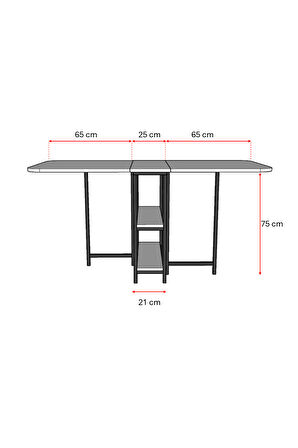 Metal Ayaklı Katlanır Mutfak Masası KM-31