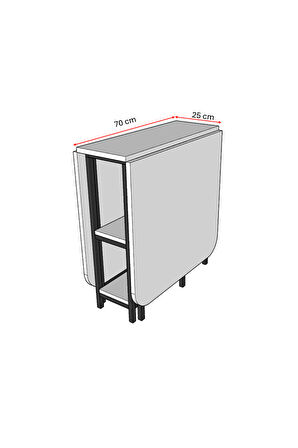 Metal Ayaklı Katlanır Mutfak Masası KM-31