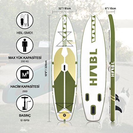 Sup Şişme Sörf Tahtası Stand Up Paddle Board 81*320*15cm