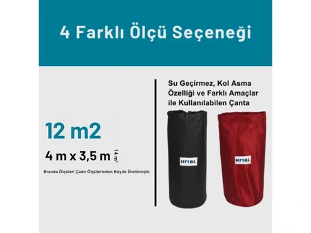 Güçlendirilmiş Su Geçirmez Kamp ve Çadır Altı Brandası - 12m2 Çadırlar İçin Uyumlu 3,5m*4m