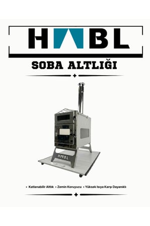 Katlanabilir Alüminyum Lüks Soba Altlığı – Isı Yalıtımlı, Zemin Koruyucu Taşıma Çantalı