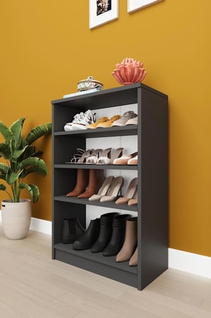 Asra Trend MDF 4 Katlı Açık Raflı Ayakkabılık - 60 cm, Modern,Bot Uyumlu,Çok Amaçlı Düzenleyici,A-31