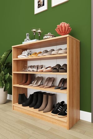 Asra Trend MDF 4 Katlı Açık Raflı Ayakkabılık - 90 cm, Modern,Bot Uyumlu,Çok Amaçlı Düzenleyici,A-32