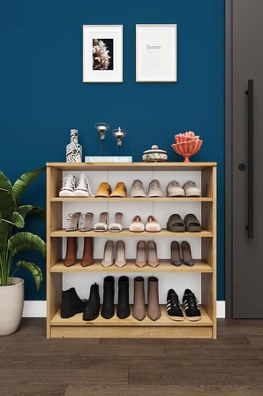Asra Trend MDF 4 Katlı Açık Raflı Ayakkabılık - 90 cm, Modern,Bot Uyumlu,Çok Amaçlı Düzenleyici,A-32