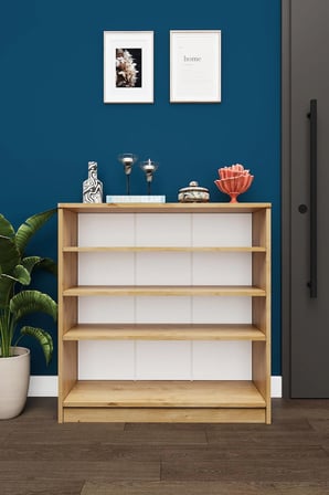 Asra Trend MDF 4 Katlı Açık Raflı Ayakkabılık - 90 cm, Modern,Bot Uyumlu,Çok Amaçlı Düzenleyici,A-32