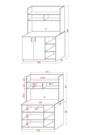 Modern Kahve Köşesi Dolabı %100 MDF Çok Amaçlı Erzak Depolama Dolabı KAHVE01