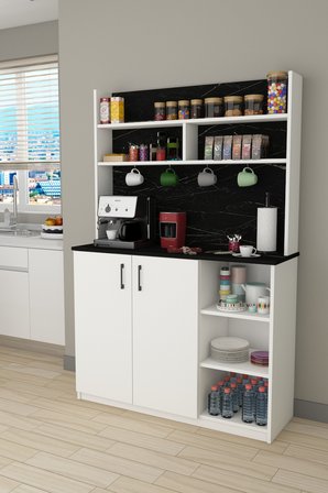 Modern Kahve Köşesi Dolabı %100 MDF Çok Amaçlı Erzak Depolama Dolabı KAHVE02