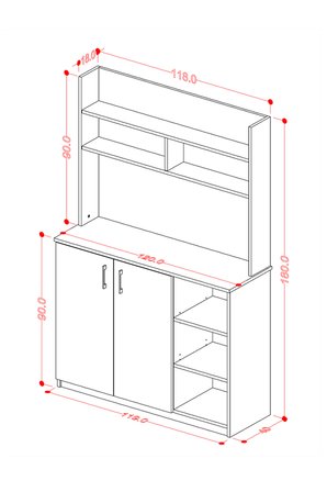 Modern Kahve Köşesi Dolabı %100 MDF Çok Amaçlı Erzak Depolama Dolabı KAHVE02