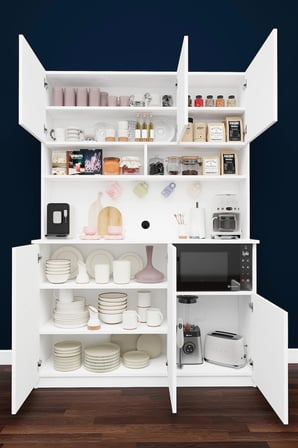 Modern Kahve Köşesi Dolabı %100 MDF Çok Amaçlı Erzak Depolama Dolabı KAHVE03