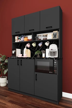 Modern Kahve Köşesi Dolabı %100 MDF Çok Amaçlı Erzak Depolama Dolabı KAHVE03