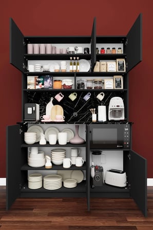 Modern Kahve Köşesi Dolabı %100 MDF Çok Amaçlı Erzak Depolama Dolabı KAHVE03