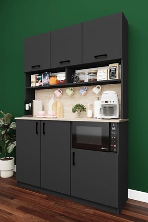 Modern Kahve Köşesi Dolabı %100 MDF Çok Amaçlı Erzak Depolama Dolabı KAHVE03