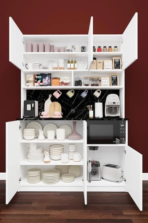 Modern Kahve Köşesi Dolabı %100 MDF Çok Amaçlı Erzak Depolama Dolabı KAHVE03