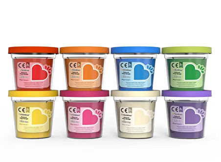 Childgen Doğal Oyun Hamuru - Mini-Cup- 8 li Set