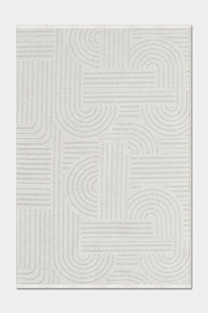 Revna Ekru Yıkanabilir Halı Kaydırmaz Tabanlı Pamuk Dokuma Salon Mutfak Koridor İçin