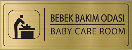 Mayeka Bebek Bakım Odası İsimlik Altın Metal Kapı İsimliği Levhası Yönlendirme Tabelası