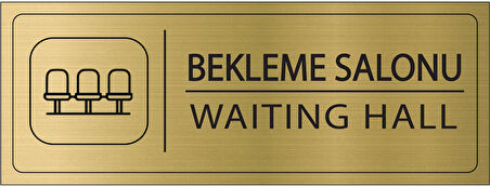 Mayeka Bekleme Salonu İsimlik Altın Metal Kapı İsimliği Levhası Yönlendirme Tabelası