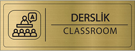 Mayeka Derslik İsimlik Altın Metal Kapı İsimliği Levhası Yönlendirme Tabelası