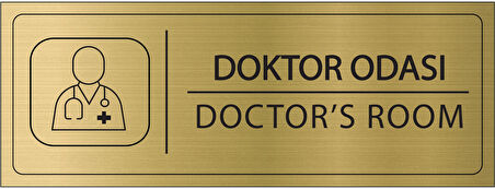 Mayeka Doktor Odası İsimlik Altın Metal Kapı İsimliği Levhası Yönlendirme Tabelası