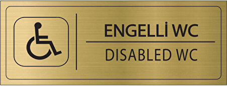 Mayeka Engelli Wc İsimlik Altın Metal Kapı İsimliği Levhası Yönlendirme Tabelası