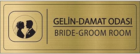 Mayeka Gelin Damat Odası İsimlik Altın Metal Kapı İsimliği Levhası Yönlendirme Tabelası