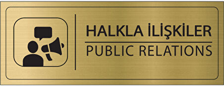 Mayeka Halkla İlişkiler İsimlik Altın Metal Kapı İsimliği Levhası Yönlendirme Tabelası