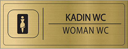 Mayeka Kadın Wc İsimlik Altın Metal Kapı İsimliği Levhası Yönlendirme Tabelası