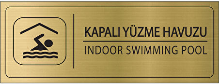 Mayeka Kapalı Yüzme Havuzu İsimlik Altın Metal Kapı İsimliği Levhası Yönlendirme Tabelası
