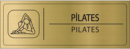 Mayeka Pilates İsimlik Altın Metal Kapı İsimliği Levhası Yönlendirme Tabelası