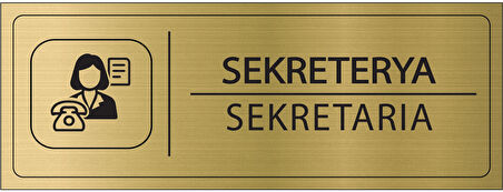 Mayeka Sekreterya İsimlik Altın Metal Kapı İsimliği Levhası Yönlendirme Tabelası