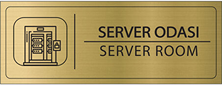 Mayeka Server Odası İsimlik Altın Metal Kapı İsimliği Levhası Yönlendirme Tabelası